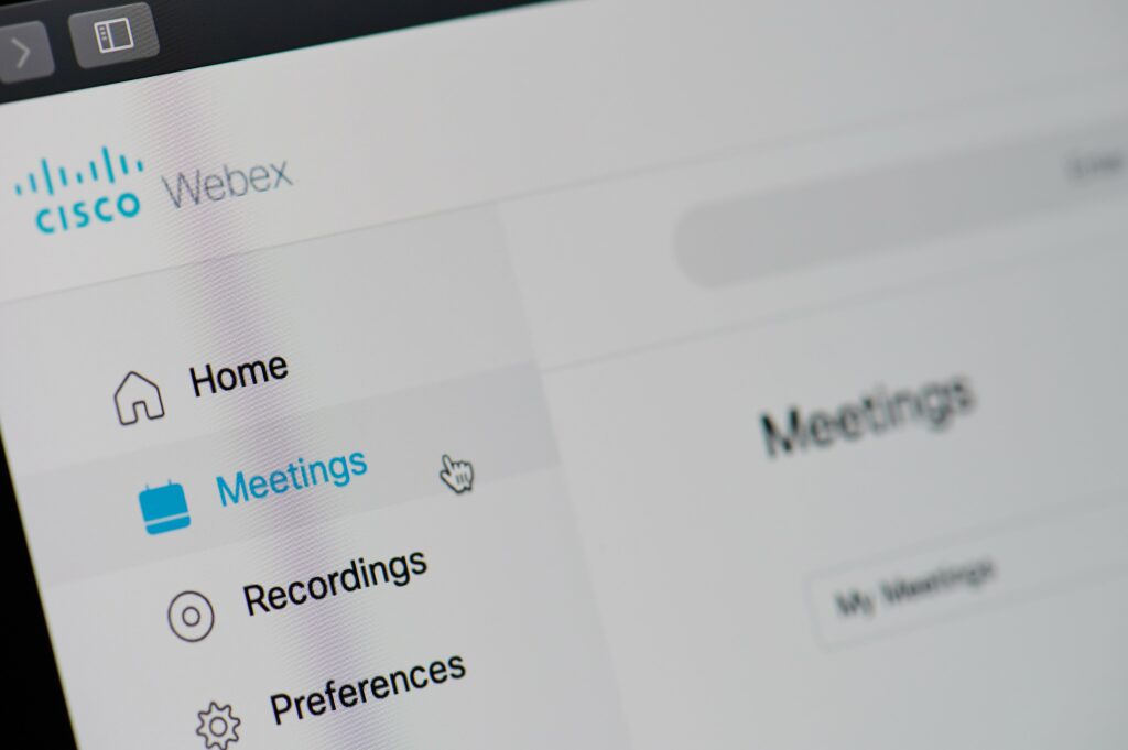 Interface de configuration des réunions Webex Meeting